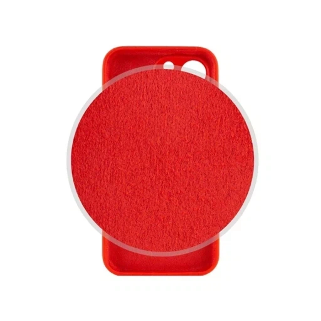 Чехол Silicone Case с закрытым низом и защитой камеры для Iphone 14 Pro (Квадратные грани)